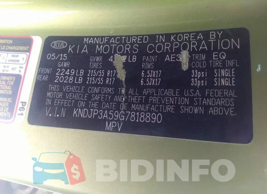 KNDJP3A59G7818890 Photo# 9