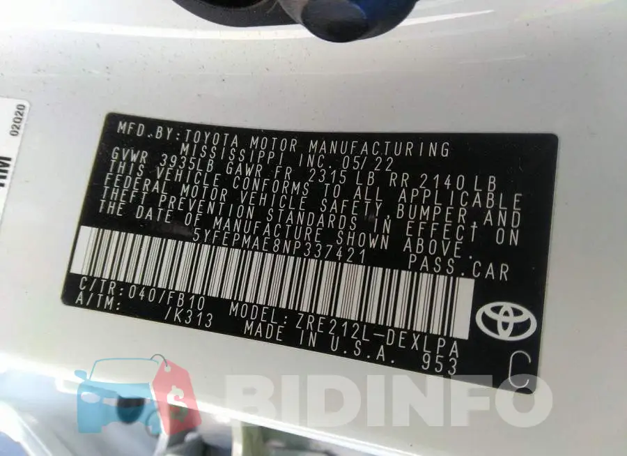 5YFEPMAE8NP337421 Photo# 9