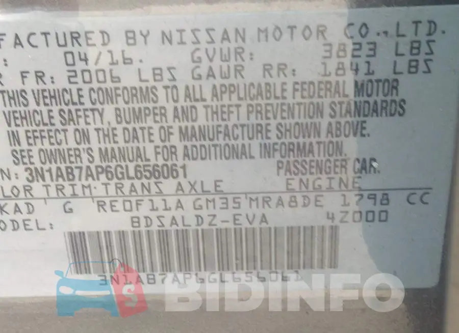 3N1AB7AP6GL656061 Photo# 9