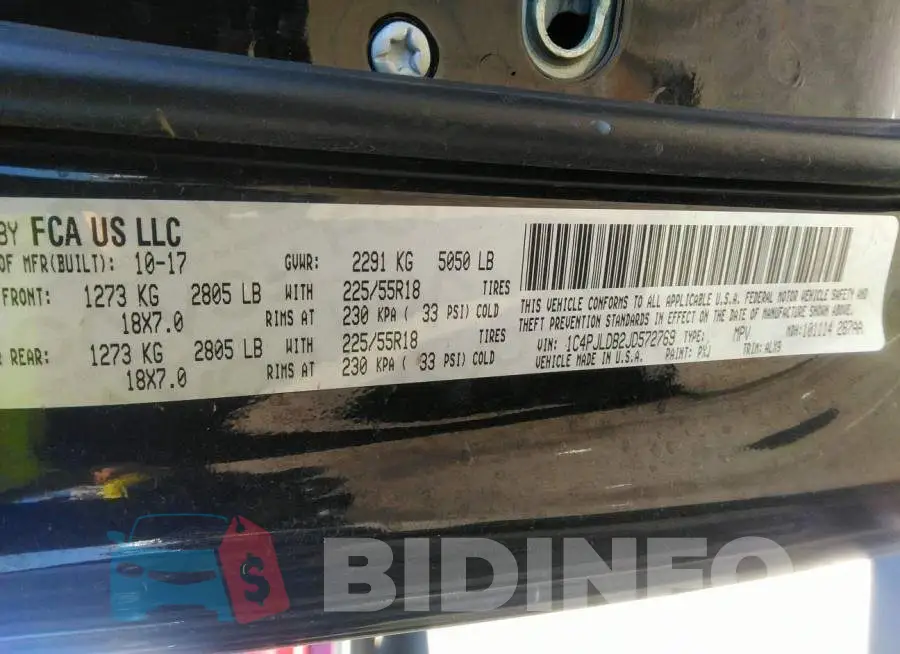 1C4PJLDB2JD572769 Photo# 9