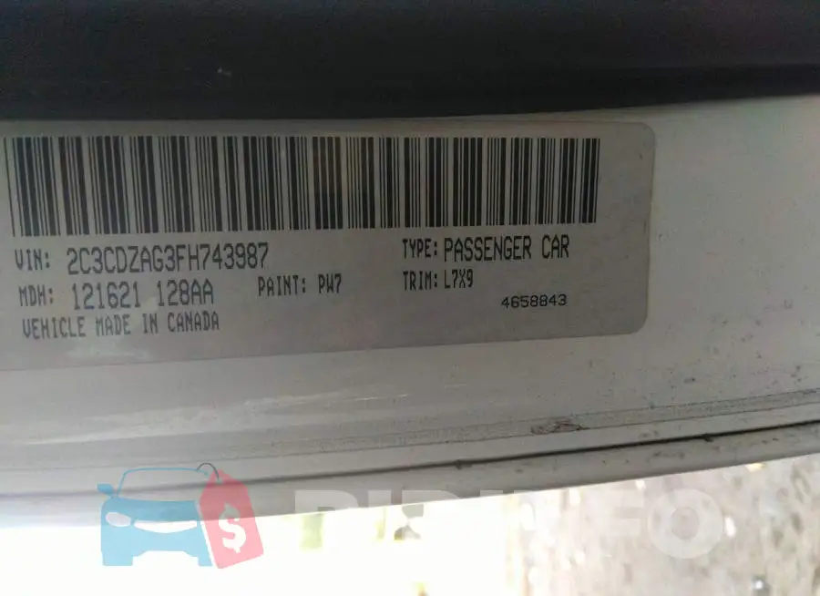 2C3CDZAG3FH743987 Photo# 9