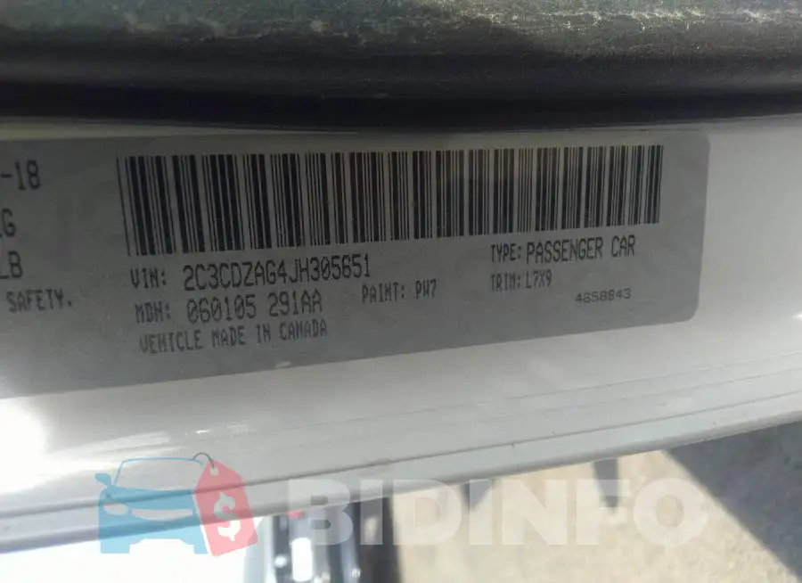 2C3CDZAG4JH305651 Photo# 9
