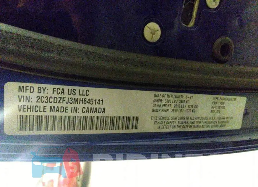 2C3CDZFJ3MH645141 Photo# 9