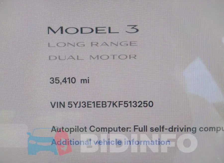 5YJ3E1EB7KF513250 Photo# 7