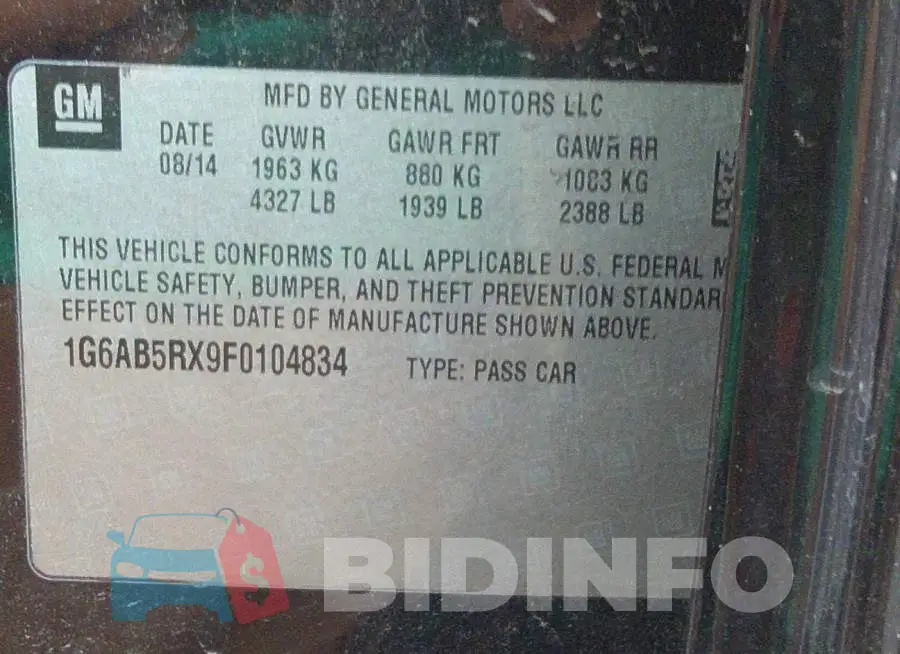 1G6AB5RX9F0104834 Photo# 9