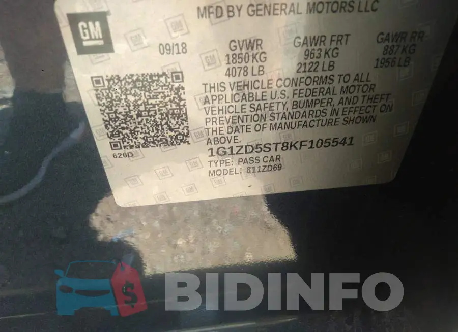 1G1ZD5ST8KF105541 Photo# 9