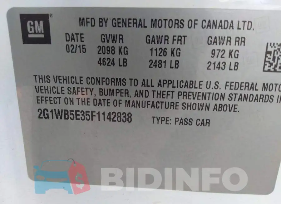2G1WB5E35F1142838 Photo# 9