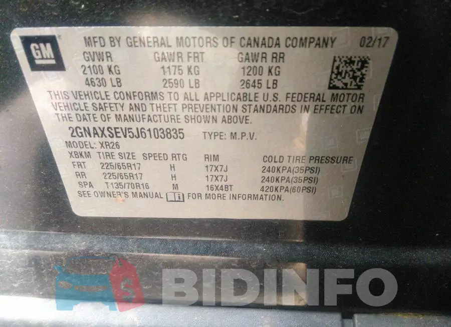 2GNAXSEV5J6103835 Photo# 9