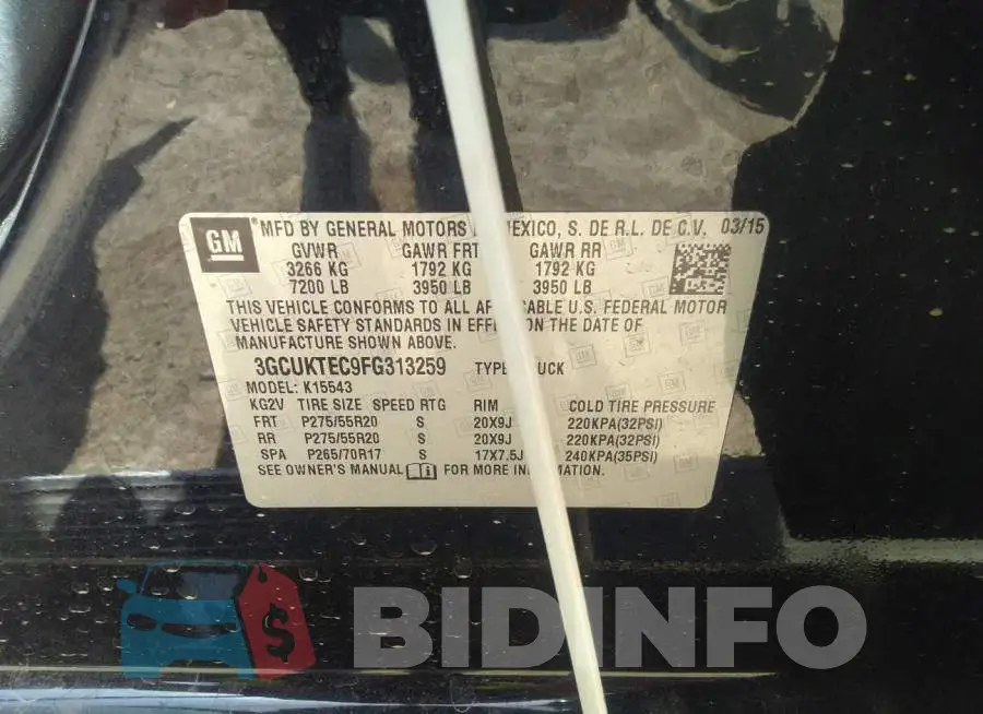 3GCUKTEC9FG313259 Photo# 9