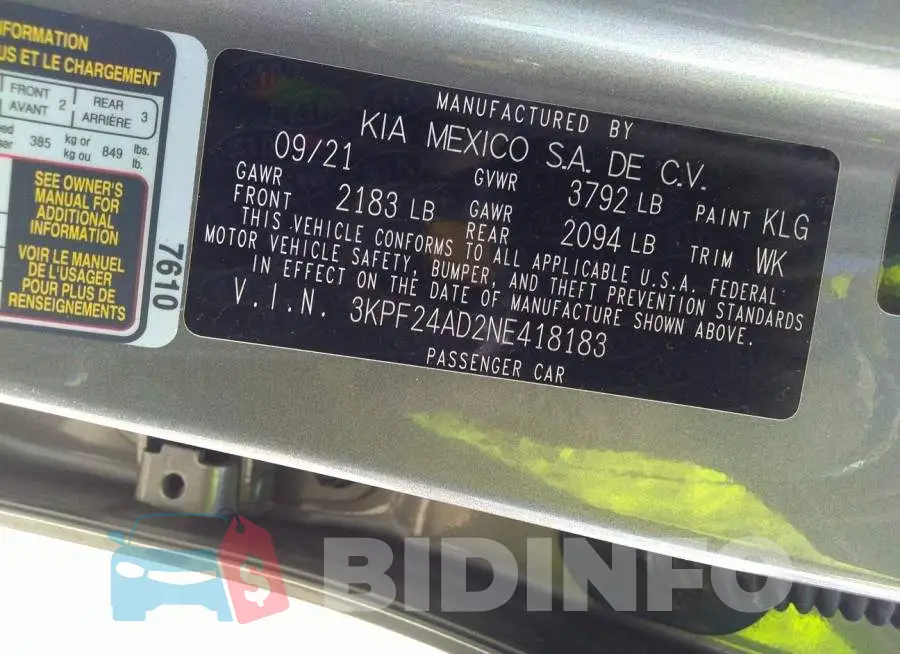 3KPF24AD2NE418183 Photo# 9