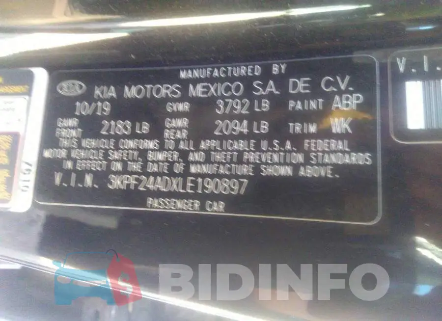 3KPF24ADXLE190897 Photo# 9