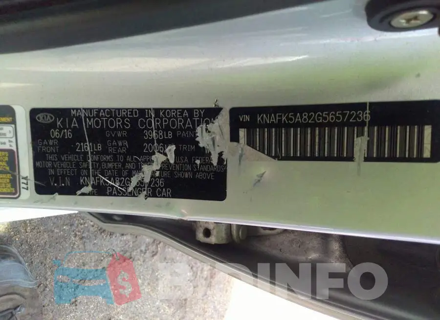 KNAFK5A82G5657236 Photo# 9