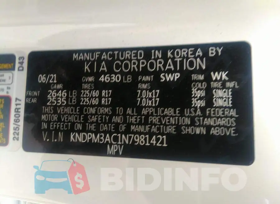 KNDPM3AC1N7981421 Photo# 9