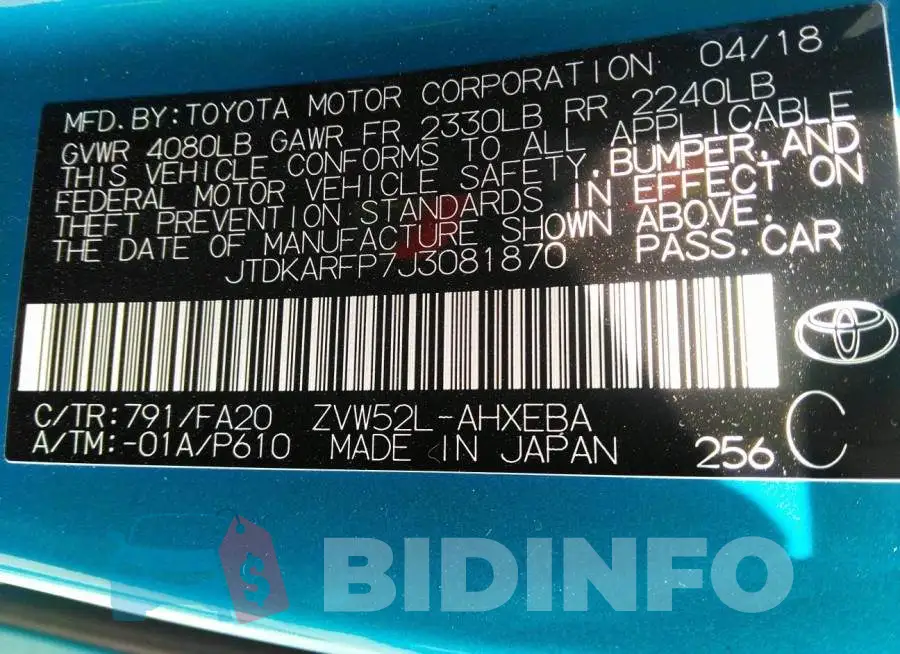 JTDKARFP7J3081870 Photo# 9