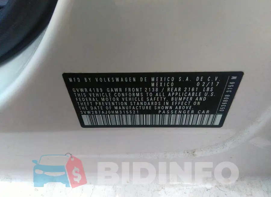 3VW2B7AJ0HM315521 Photo# 9