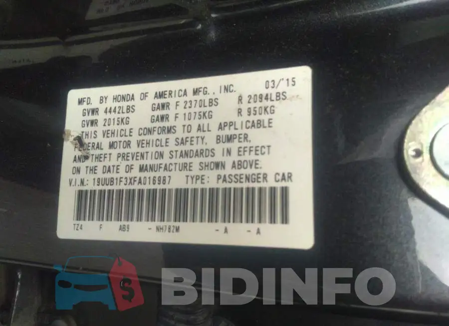 19UUB1F3XFA016987 Photo# 9