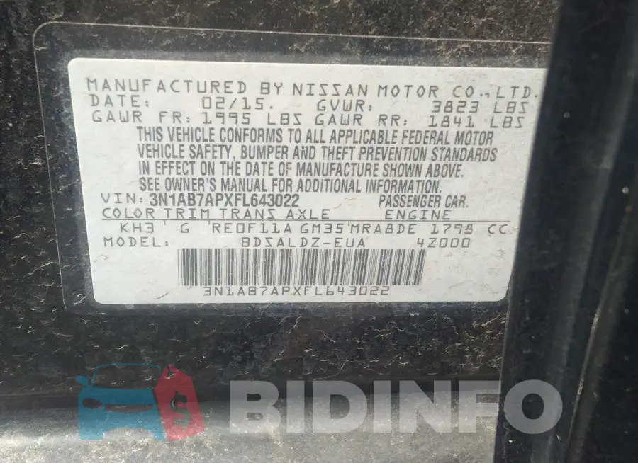 3N1AB7APXFL643022 Photo# 9