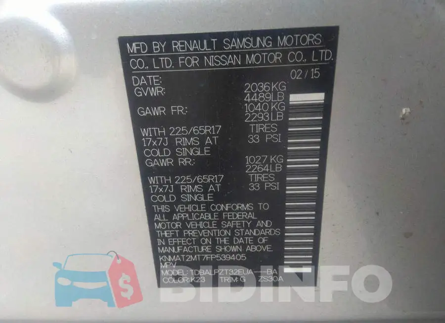 KNMAT2MT7FP539405 Photo# 9