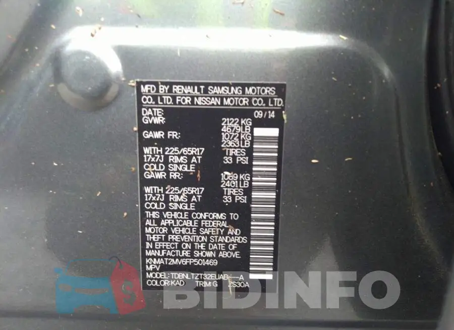 KNMAT2MV6FP501469 Photo# 9