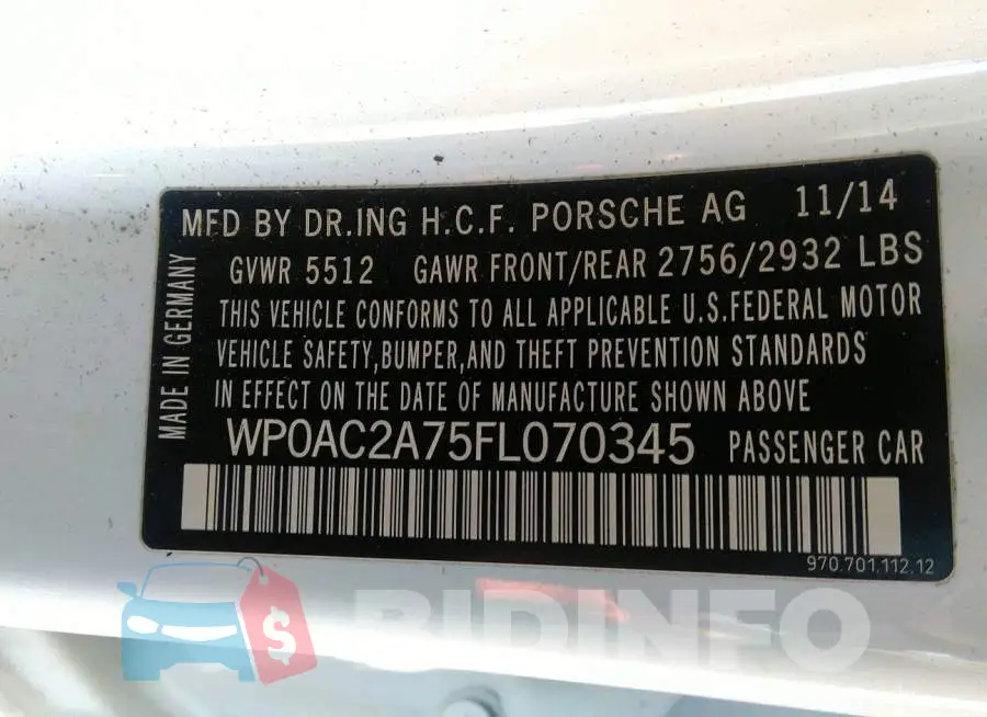 WP0AC2A75FL070345 Photo# 9