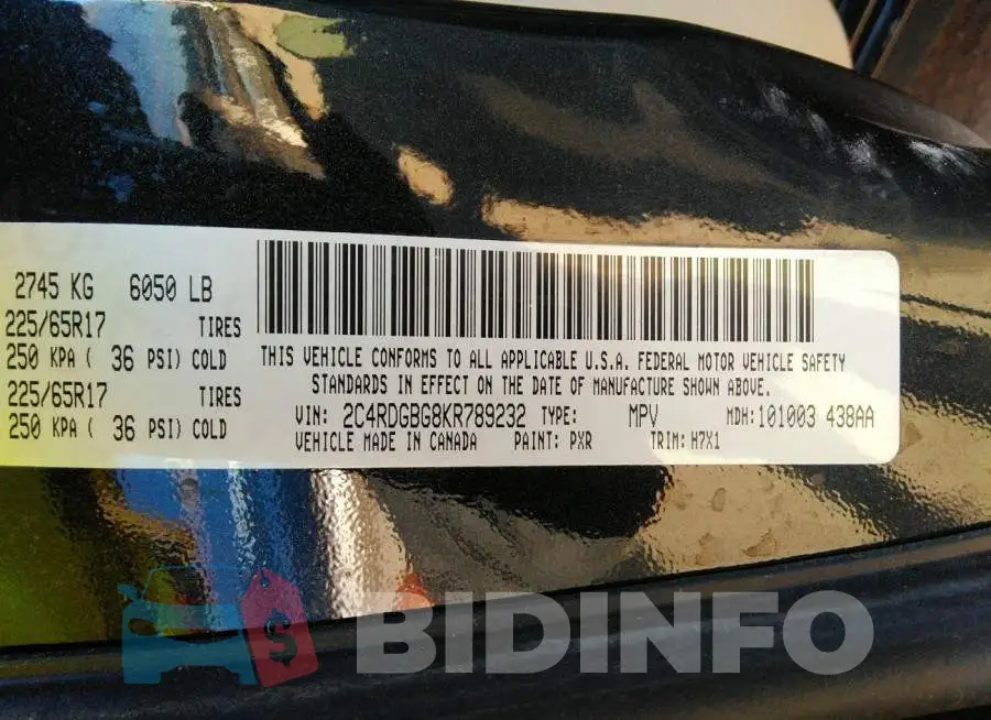 2C4RDGBG8KR789232 Photo# 9