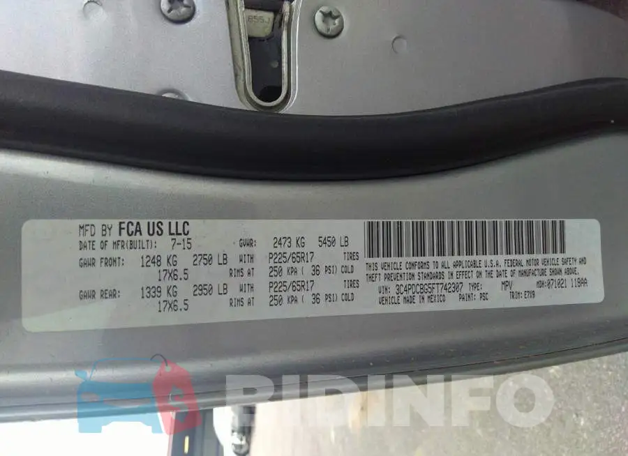 3C4PDCBG5FT742307 Photo# 9