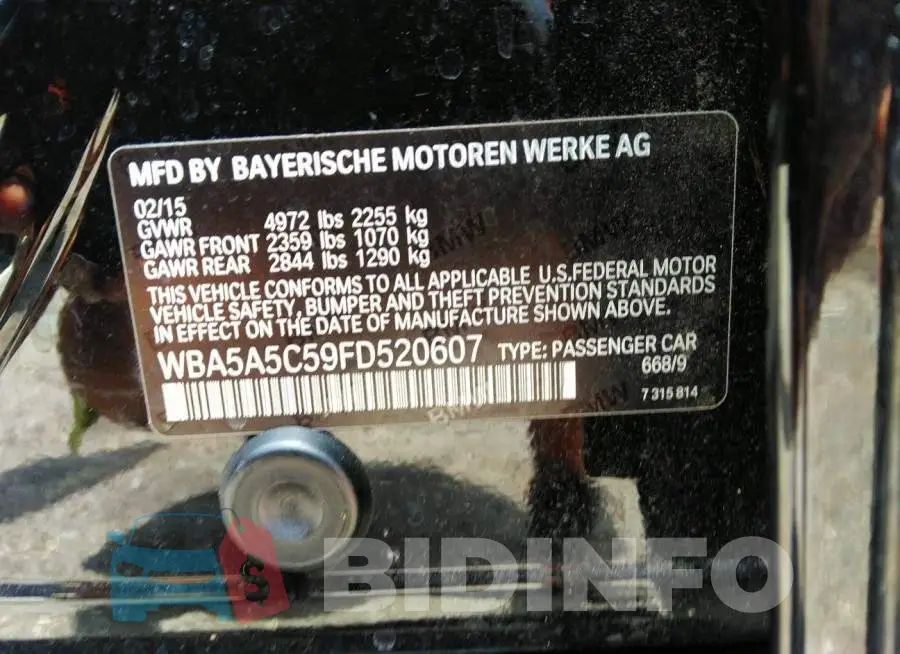 WBA5A5C59FD520607 Photo# 9