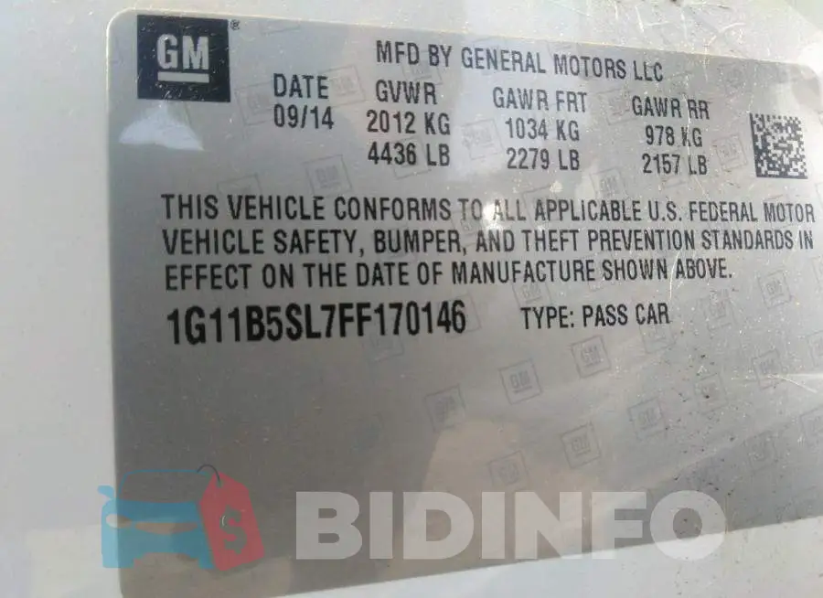 1G11B5SL7FF170146 Photo# 9