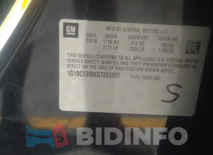 1G1BC5SMXG7233567 Photo# 9