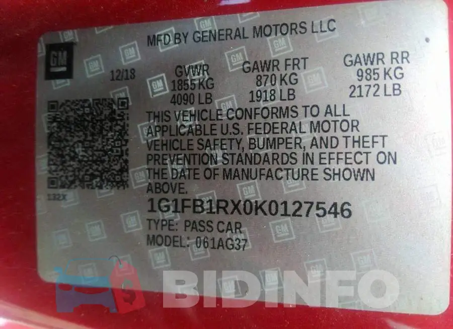 1G1FB1RX0K0127546 Photo# 9