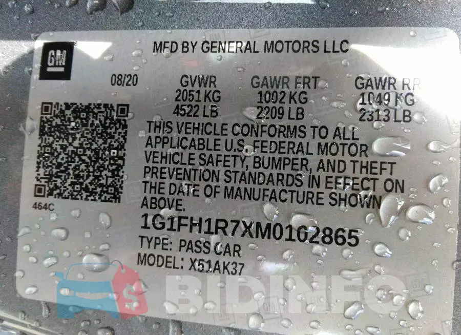 1G1FH1R7XM0102865 Photo# 9
