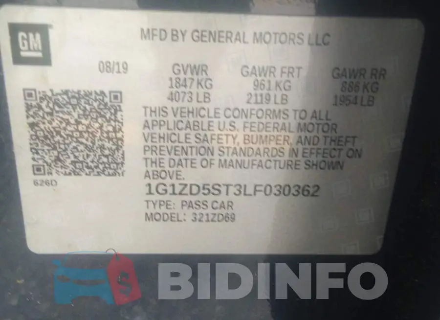 1G1ZD5ST3LF030362 Photo# 9