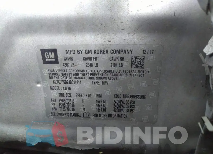 KL7CJPSB2JB614911 Photo# 9