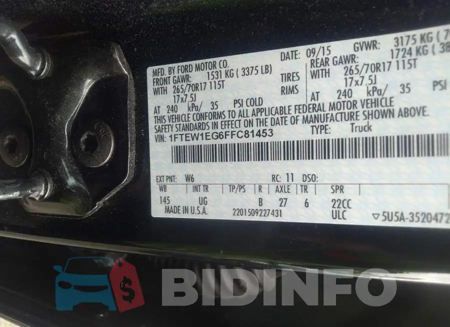 1FTEW1EG6FFC81453 Photo# 9