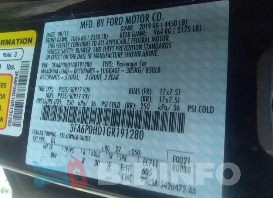 3FA6P0HD1GR191280 Photo# 9