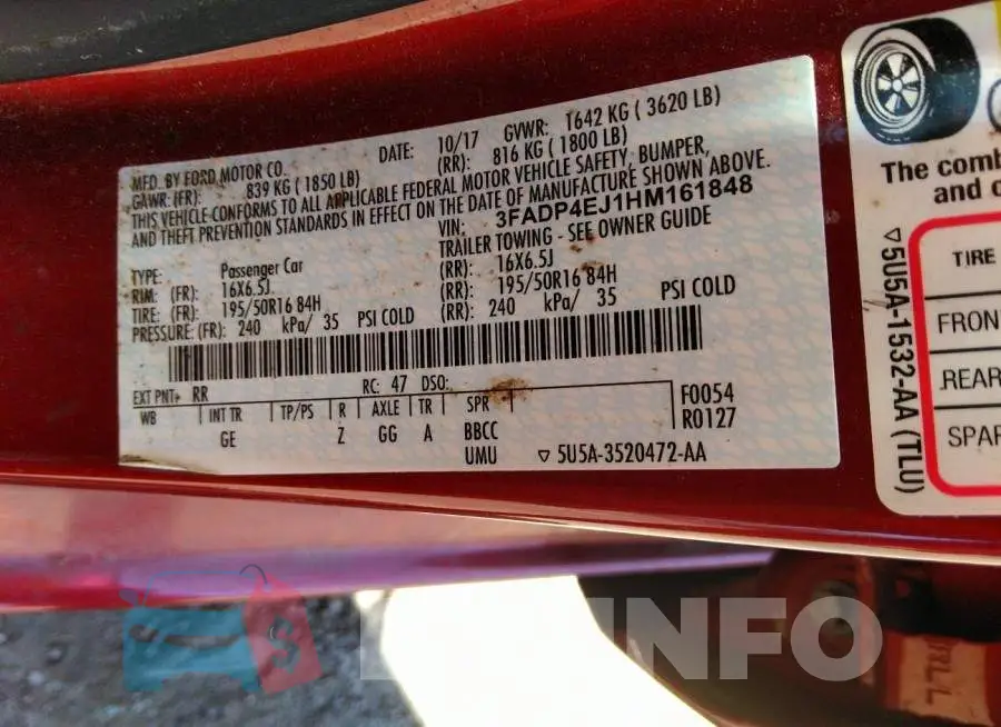 3FADP4EJ1HM161848 Photo# 9
