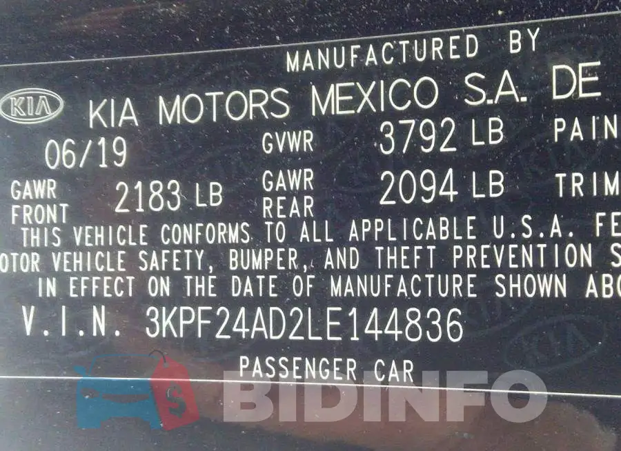 3KPF24AD2LE144836 Photo# 9