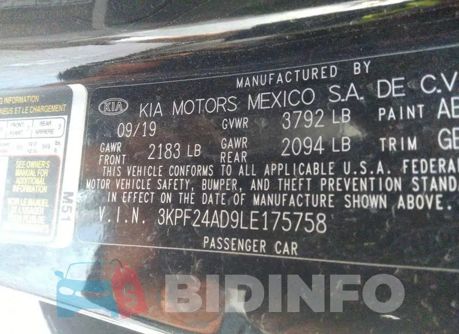 3KPF24AD9LE175758 Photo# 9