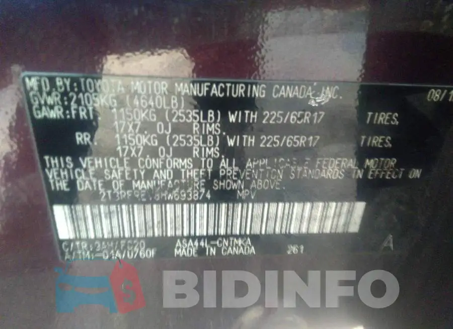 2T3RFREV8HW693874 Photo# 9