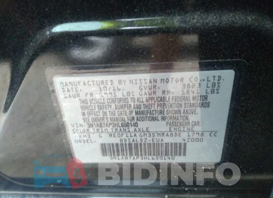 3N1AB7AP3HL650140 Photo# 9