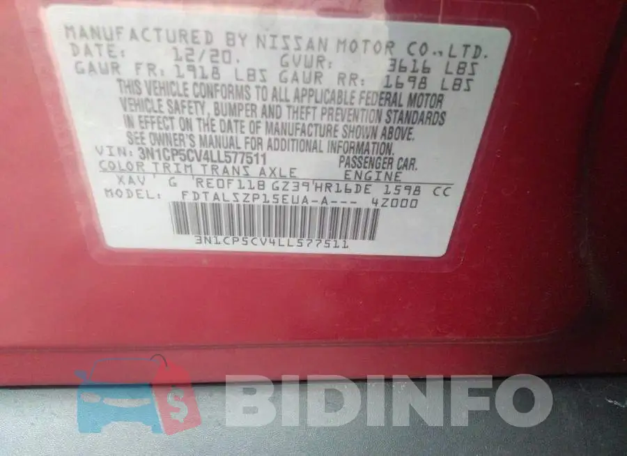 3N1CP5CV4LL577511 Photo# 9