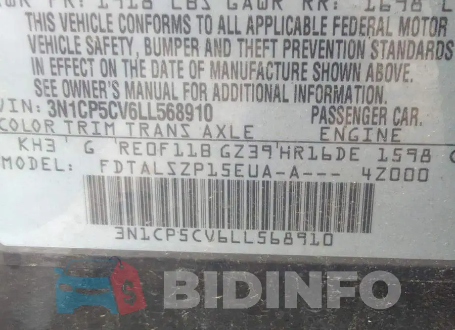 3N1CP5CV6LL568910 Photo# 9