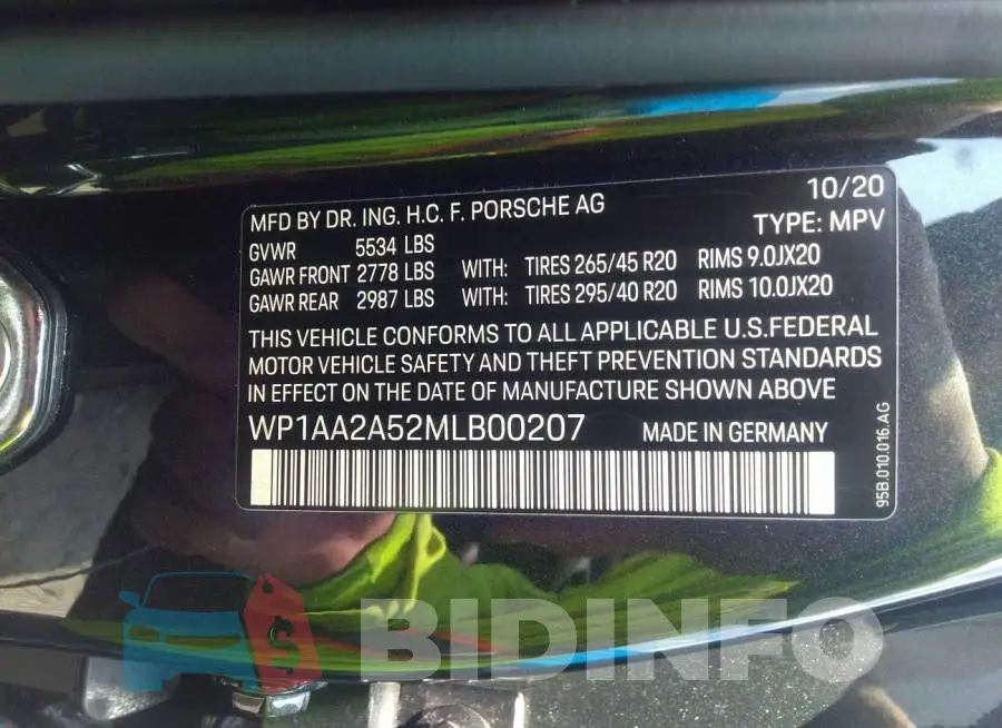 WP1AA2A52MLB00207 Photo# 9