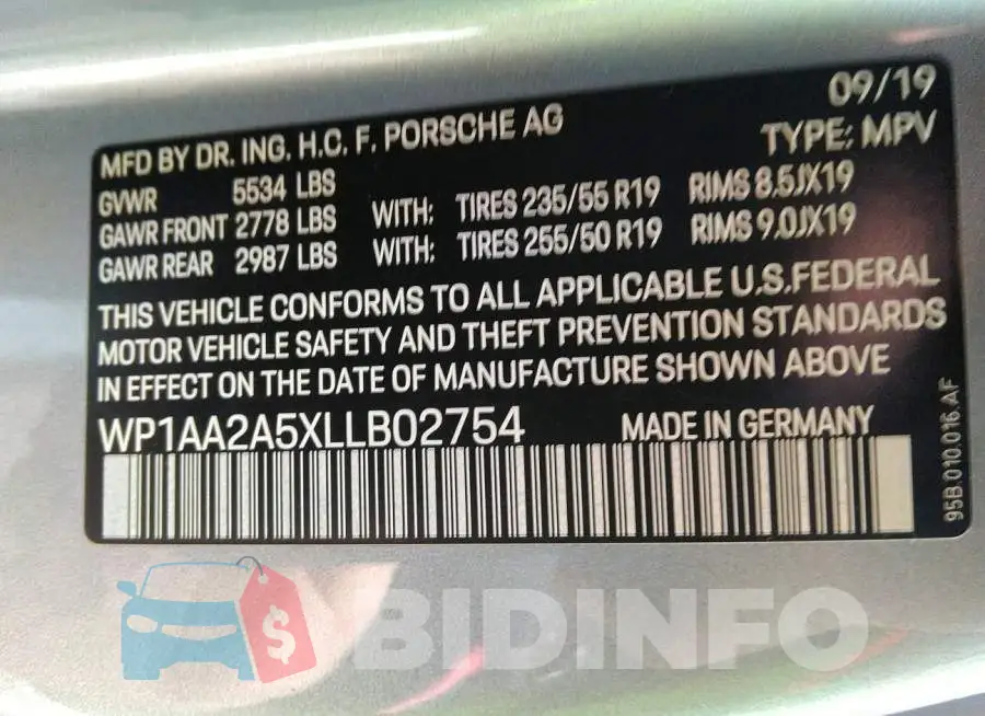 WP1AA2A5XLLB02754 Photo# 9