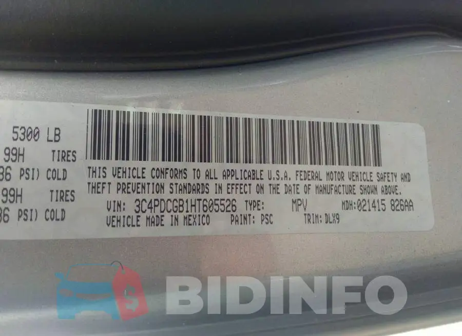 3C4PDCGB1HT605526 Photo# 9