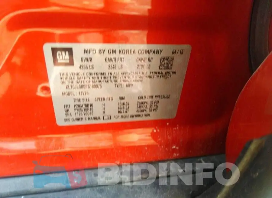 KL7CJLSB5FB189975 Photo# 9