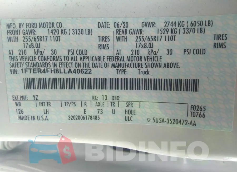 1FTER4FH8LLA40622 Photo# 9
