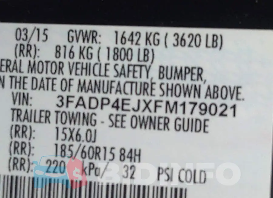 3FADP4EJXFM179021 Photo# 9