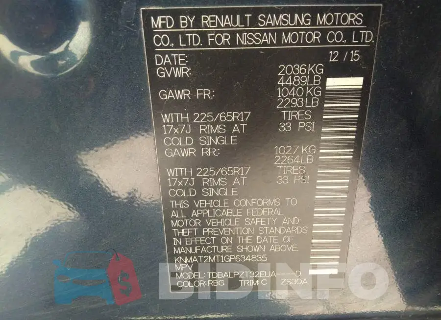 KNMAT2MT1GP634835 Photo# 9
