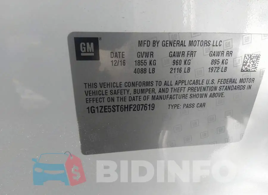 1G1ZE5ST6HF207619 Photo# 9